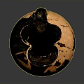 Detailed Ancient Greek Amphora Ceramic Vessel With Carved Figure Artistic Design