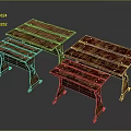 Rustic Wooden Tables Collection with Varied Sizes and Distinct Natural Grain Finishes