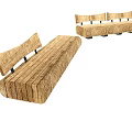 Wooden Outdoor Landscape Seat With Plank Design For Garden Areas