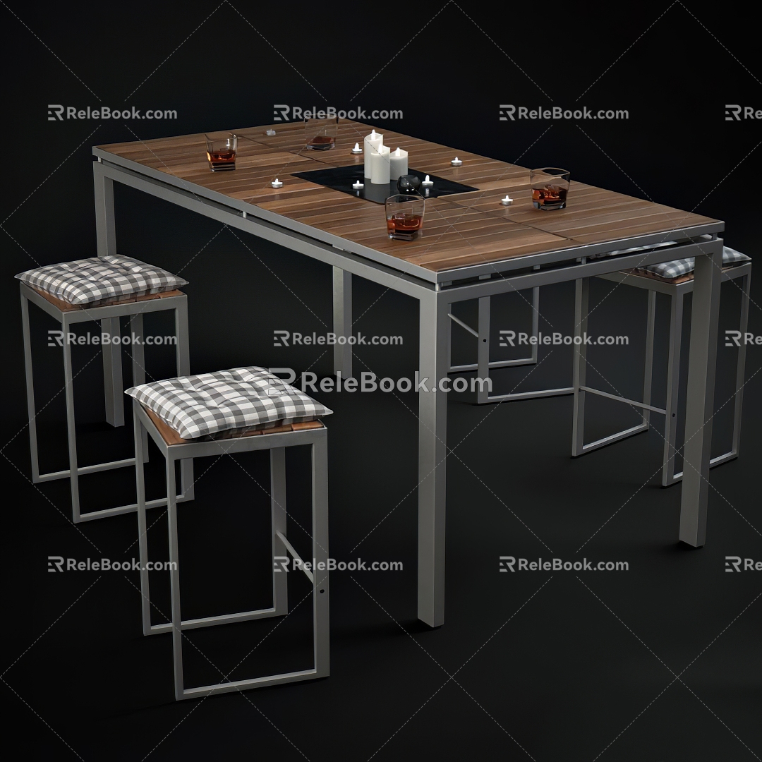 Modern Dining Table and Chair Combination 3d model