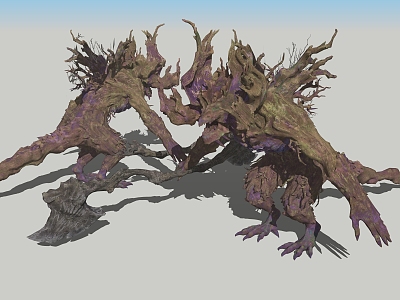 Stakes Trees Monster Game Character model