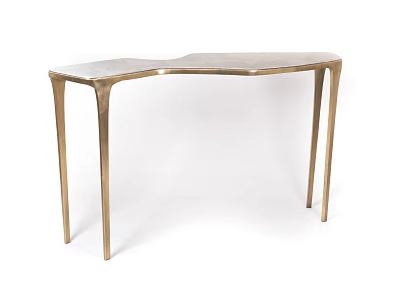 Modern Bar Counter With Sleek Brass Legs And Smooth Polished Surface Design 3d model