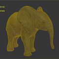 Detailed Brown Elephant Sculpture With Textured Skin And Realistic Features