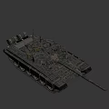 Military Tank With Heavy Duty Tracks Long Cannon And Turret Military Equipment 3d model