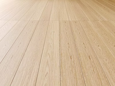 Natural Light Oak Wood Flooring Featuring Smooth Surface And Visible Grain 3d model