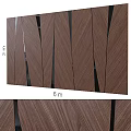 Wooden Wall Decor With Vertical Striped Design 3m Height 6m Width 3d model