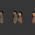 Realistic Foot Models With Shoes And Barefoot Options For Display Use