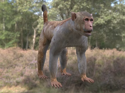 Reptile Lizard Crawling On Tree Trunk In Natural Habitat With Green Foliage And Purple Blossoms 3d model