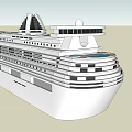 Large White Cruise Ship With Multi Decks And Pool Area