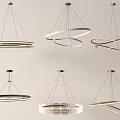 Modern Stylish Chandeliers With Circular Spiral And Ring Design Elements For Interiors 3d model