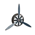 Unique Vintage Metal Clock With Decorative Propeller Blades Design For Home