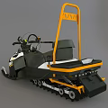 Lynx Black White Snowmobile Sports Equipment with Yellow Accents Seat Handlebars and Track System