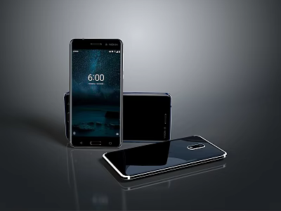 Modern Smartphones With Glossy Surface And 600 Screen Display On Black Background 3d model