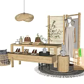 Quiet Display Table Pine Nakajima 3d model