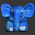 Blue Elephant Plush Toy With Cute Face And PHP Text Design