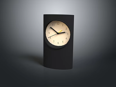 Black Stand Clock With White Dial And Black Numbers Hands Modern Design 3d model