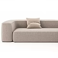 Modern Light Gray Sectional Sofa With Cushions And Spacious Seating Design 3d model