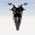 Black BMW Sport Motorcycle With Sleek Aerodynamic Design And Orange Accents