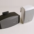 High Quality Black And White Wall Mountable Stereo Speakers For Home Audio 3d model