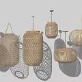 Various Modern Pendant Lights With Woven Geometric And Striped Patterns For Home Decor