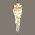 Elegant Crystal Chandelier With Layered Design And Gold Accents For Luxury Interiors
