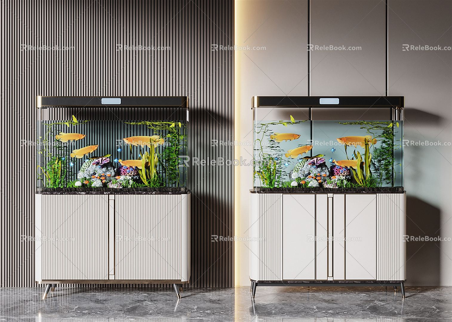 Modern Fish Tank Fish Tank Aquarium Combination 3d model