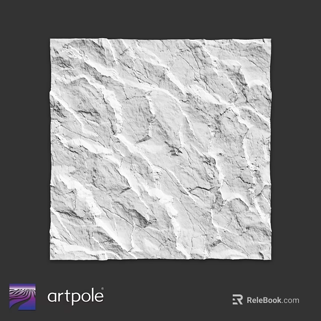 Rough Textured Stone Component With Cracked Surface For Decorative Wall Panels 3d model 