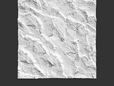 Rough Textured Stone Component With Cracked Surface For Decorative Wall Panels 3d model