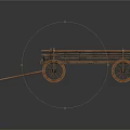 Classic Vintage Wooden Cart With Woven Frame And Spoked Wheels Structure Design