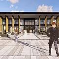 New Chinese Style Sales Office Building Xinda Yuxi Taiwan Sales Office Demonstration Area 3d model