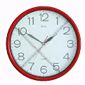 Stylish Firs Analog Wall Clock With Red Frame Beige Dial And Black Numerals