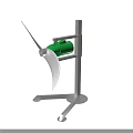 Industrial Equipment Featuring Green Roller White Blade And Sturdy Metal Stand