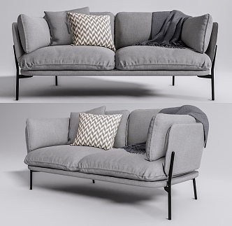 Modern double sofa 3d model