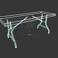 Functional Foldable Table With Rectangular White Top And Metal Legs Design 3d model