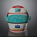 Racing Car Helmet White Red Blue Design With M Logo Sanook BARBARA Teal Patterned Visor