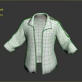 Stylish Casual White Jacket With Open Front And Green Stripes On Sleeves And Collar