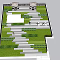 Residential Landscape Design With Well Maintained Lawn Trimmed Hedges Stone Pathways And Shaded Seating Areas