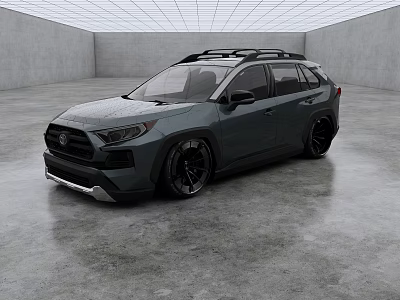 Dark Gray SUV With Roof Rack Black Alloy Wheels And Modern Design 3d model