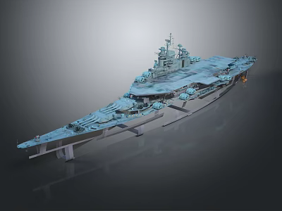 Detailed Modern Aircraft Carrier 3D Model With Expansive Deck And Naval Structure 3d model