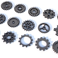 Mechanical gear assembly parts 3d model