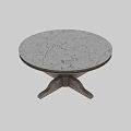 Classic Round Dining Table With Marble Top And Wooden Base 3d model