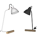 Stylish Black and White Table Lamps with Rolled Paper Accent in Modern Design