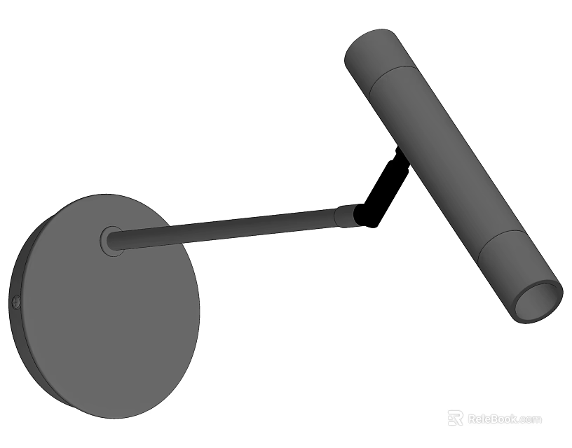 Modern Wall Lamp With Circular Base And Adjustable Cylindrical Light Arm 3d model
