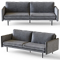 Double sofa fabric lazy sofa 3d model