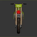 Bright Green Motocross Motorcycle with Black White Graphics and Red Front Accents