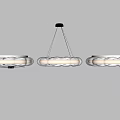 Three White Cloud Shaped Pendant Lights Hanging As Modern Lighting Combination In Interior Space 3d model