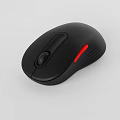 Black Wireless Computer Mouse With Red Accent Ergonomic Design And Smooth Scroll Wheel 3d model