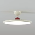 Modern White Ceiling Light With Decorative Cutout Design And Red Accent Ball 3d model