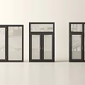 Modern Casement Windows With Black Frame And Clear Glass Panels Design 3d model