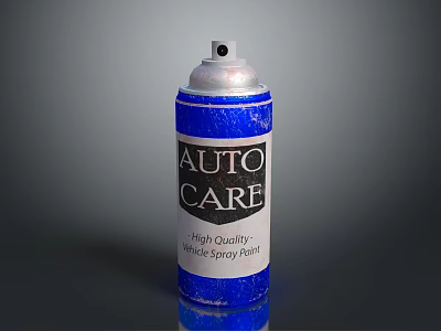 Blue Auto Care High Quality Aerosol Spray Paint Product Can 3d model